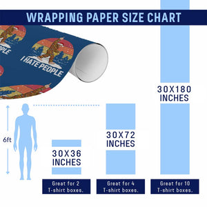 Funny Bigfoot Christmas Wrapping Paper Roll I Hate People TS14 Print Your Wear
