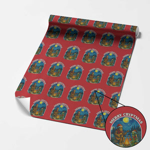 Funny Bigfoot Christmas Wrapping Paper Roll Sasquatch Alien Merry Cryptmas TS14 Red Print Your Wear