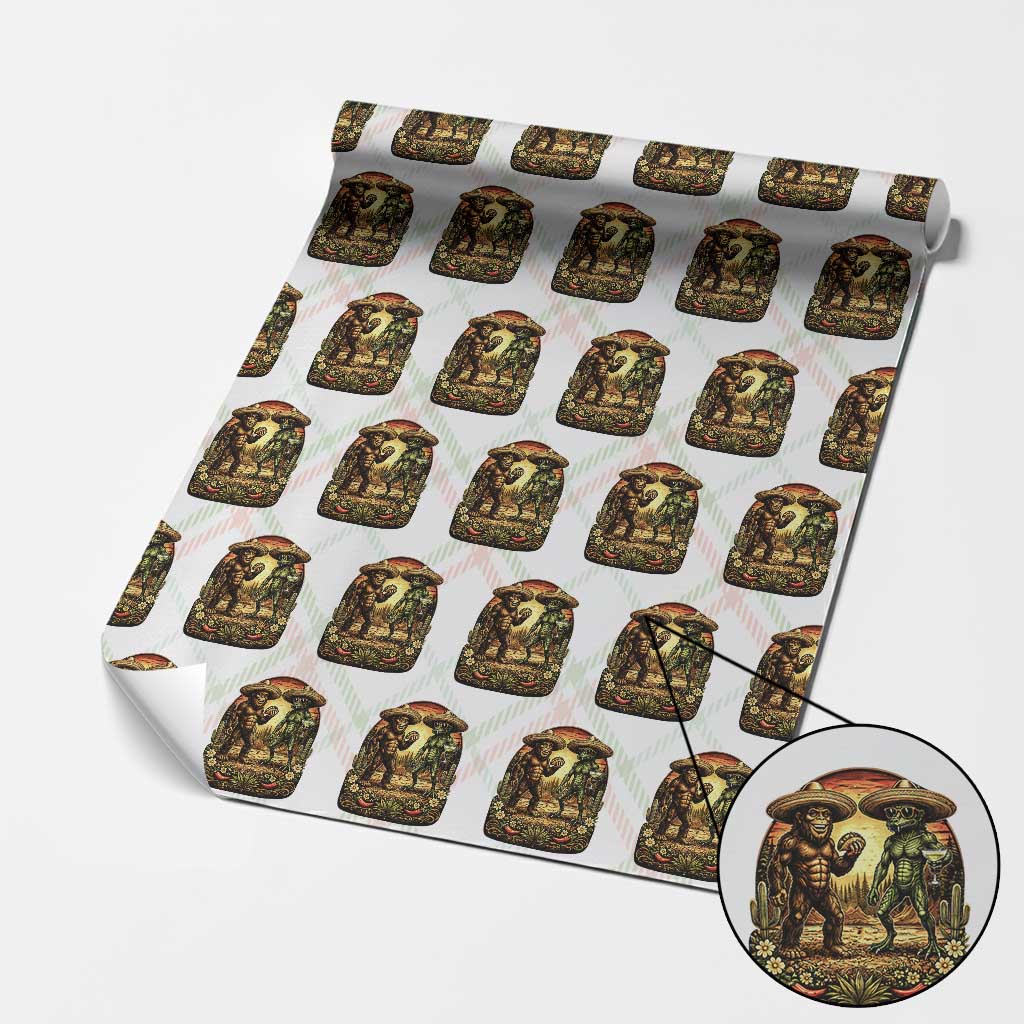 Funny Bigfoot Chupacabra Cinco De Mayo Wrapping Paper Roll Cryptid Lover Gift TS12 Christmas Plaid Print Your Wear
