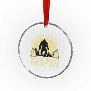 Funny Bigfoot Crystal Glass Ornament Sasquatch Big Foot Eat My Ass Vintage Cryptid Meme TS10 Print Your Wear
