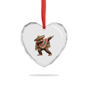 Funny Bigfoot Dabbing Cinco De Mayo Fiesta Heart Crystal Glass Ornament TS14 Print Your Wear