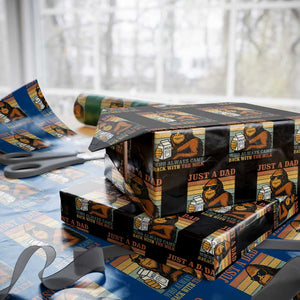 Funny Bigfoot Dad Wrapping Paper Roll Just A Dad Who Always Came Back With The Milk Retro Father's Day TS02 Black Print Your Wear