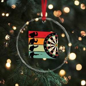 Funny Bigfoot Dart Player Crytid Sunset Retro Vintage Crystal Glass Ornament Dartist Gift TS12 Print Your Wear