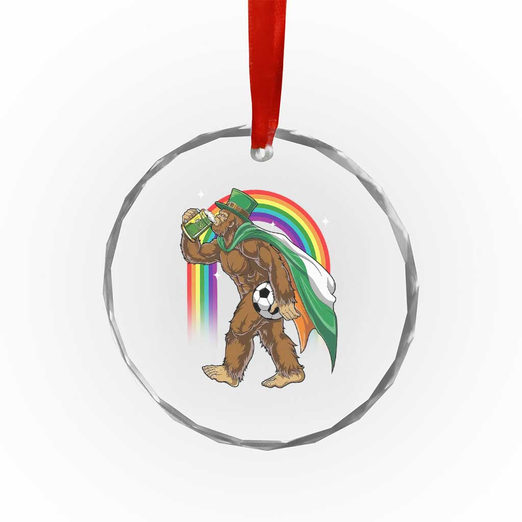 Funny Bigfoot Drinking Beer Crystal Glass Ornament St Patricks Day Soccer Lover TS12 Print Your Wear