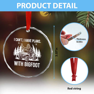 Funny Bigfoot Driving Car Crystal Glass Ornament I Cant I Have Plans With Bigfoot TS12 Print Your Wear