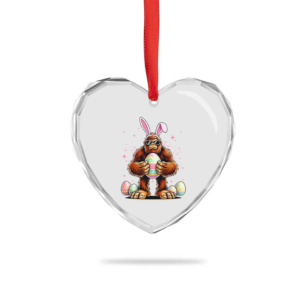 Funny Bigfoot Easter Day Bunny Sasquatch Egg Heart Crystal Glass Ornament TS11 Print Your Wear