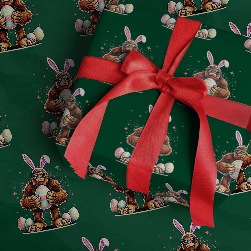 Funny Bigfoot Easter Day Bunny Sasquatch Egg Wrapping Paper Roll TS11 Green Print Your Wear