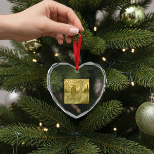 Funny Bigfoot Fishing Heart Crystal Glass Ornament Sasquatch Loch Ness Monster Introvert Bruh TS14 Print Your Wear