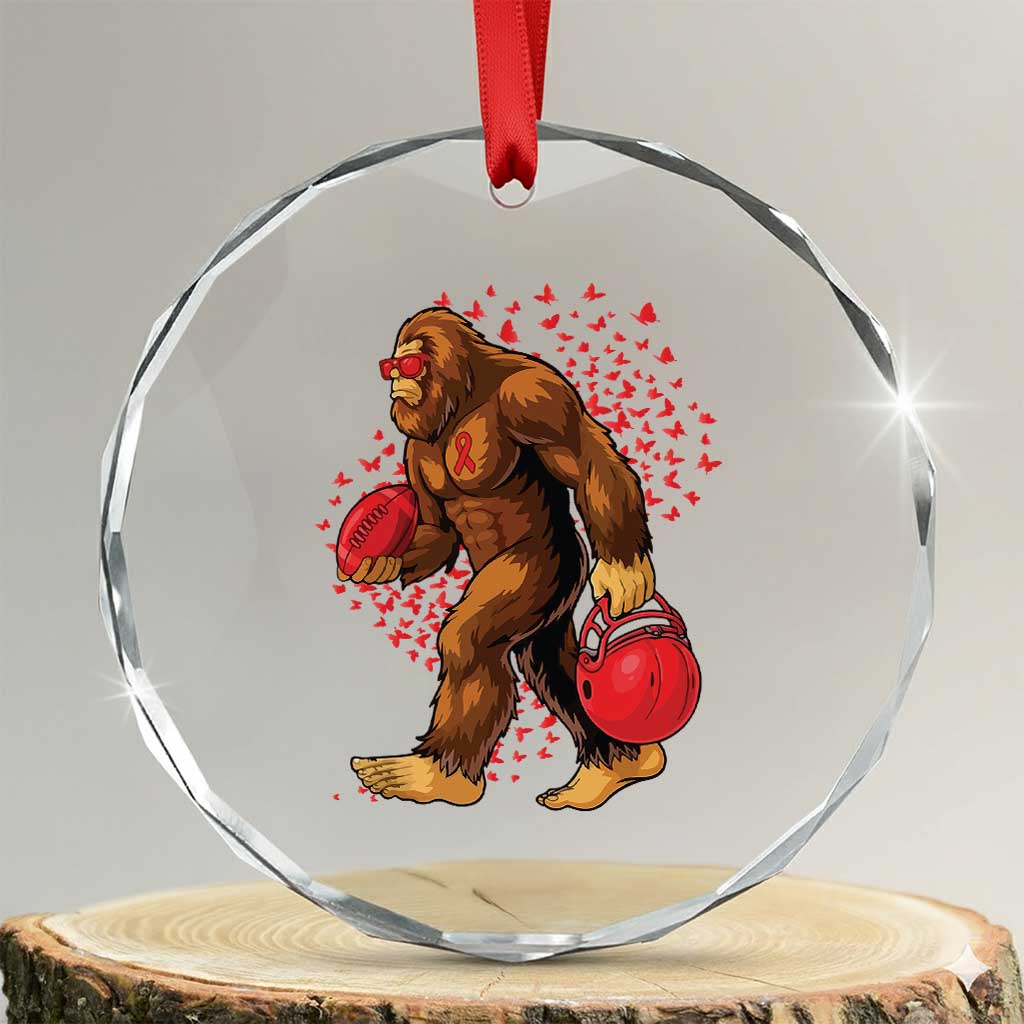 Funny Bigfoot Football Crystal Glass Ornament Support HIV Awareness Gift TS12 Transparent Glass 3'' Circle Print Your Wear