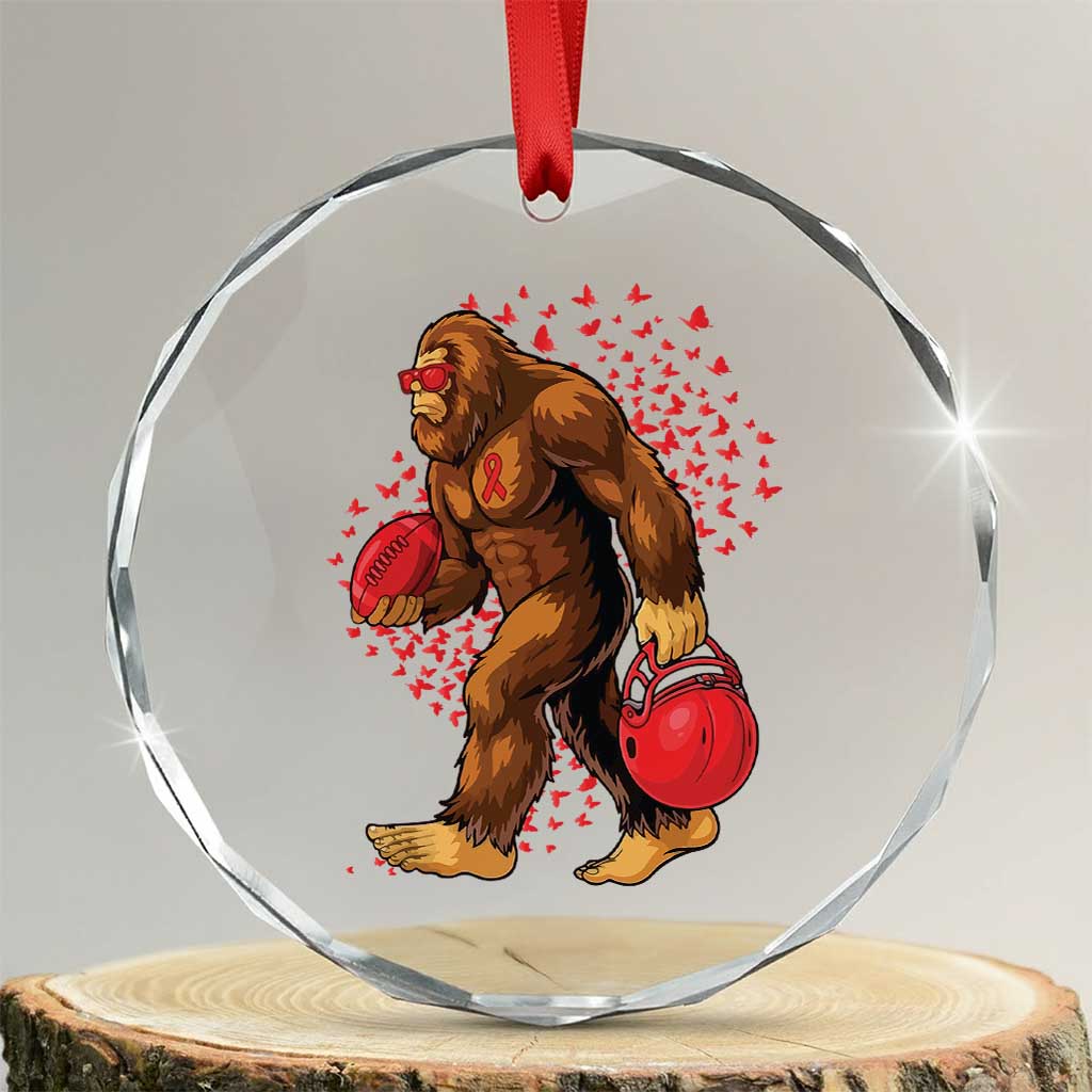 Funny Bigfoot Football Crystal Glass Ornament Support HIV Awareness Gift TS12 Transparent Glass 3'' Circle Print Your Wear