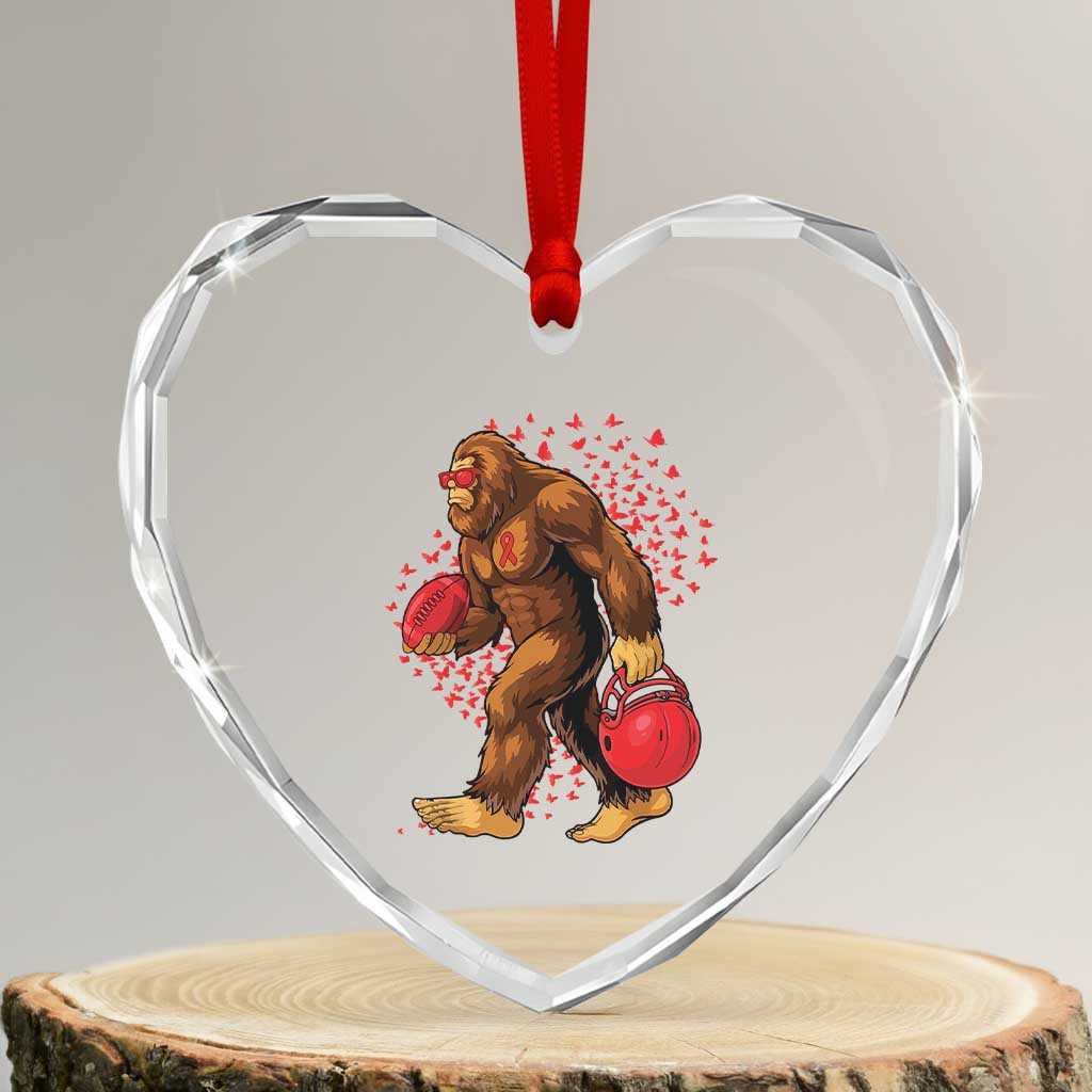 Funny Bigfoot Football Heart Crystal Glass Ornament Support HIV Awareness Gift TS12 Transparent Glass 3'' Heart Print Your Wear