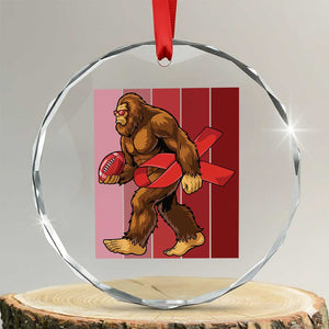 Funny Bigfoot Football HIV Awareness Crystal Glass Ornament Red Ribbon Retro Vintage Style Gift TS12 Transparent Glass 3'' Circle Print Your Wear