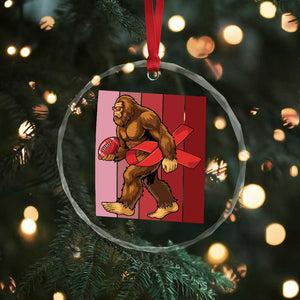 Funny Bigfoot Football HIV Awareness Crystal Glass Ornament Red Ribbon Retro Vintage Style Gift TS12 Print Your Wear