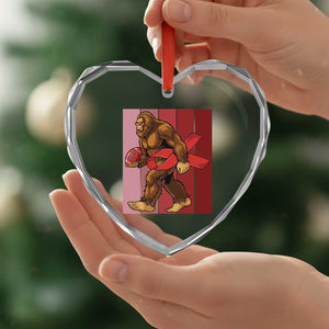 Funny Bigfoot Football HIV Awareness Heart Crystal Glass Ornament Red Ribbon Retro Vintage Style Gift TS12 Print Your Wear