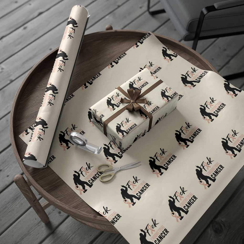 Funny Bigfoot Fuck Endometrial Cancer Awareness Gift Wrapping Paper Roll
