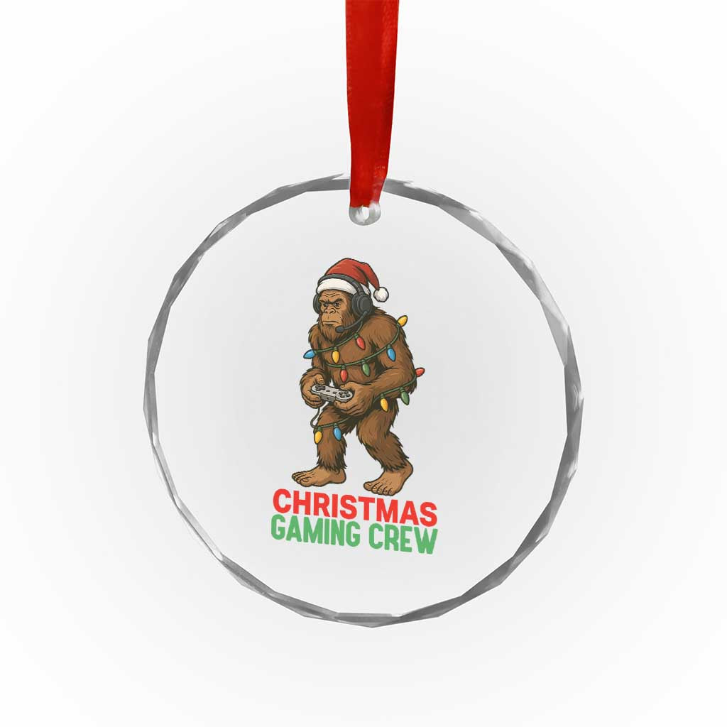 Funny Bigfoot Gamer Christmas Crystal Glass Ornament TS14 Print Your Wear