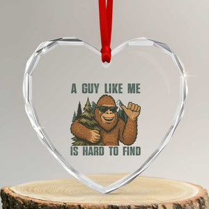 Funny Bigfoot Gift Heart Crystal Glass Ornament A Guy Like Me Is Hard To Find TS12 Transparent Glass 3'' Heart Print Your Wear