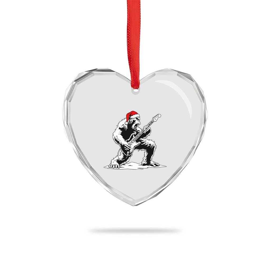 Funny Bigfoot Guitar Heart Crystal Glass Ornament Rock and Roll Christmas TS14 Print Your Wear