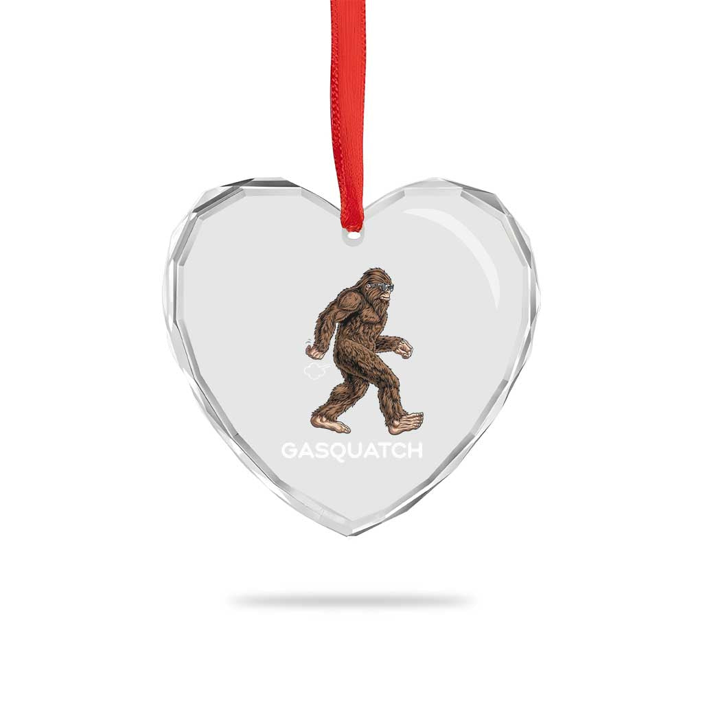 Funny Bigfoot Heart Crystal Glass Ornament Gasquatch Gassy Sasquatch Fart Meme TS10 Print Your Wear