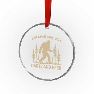 Funny Bigfoot Just A Man Who Loves Darts And Beer Gift Crystal Glass Ornament TS12 Print Your Wear