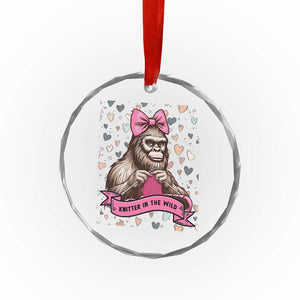 Funny Bigfoot Knitting Crystal Glass Ornament Knitter In The Wild TS12 Print Your Wear