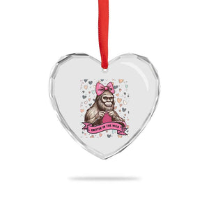 Funny Bigfoot Knitting Heart Crystal Glass Ornament Knitter In The Wild TS12 Print Your Wear