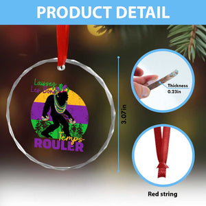 Funny Bigfoot Mardi Gras Crystal Glass Ornament Laissez Les Bons Temps Rouler Bald Cypress TS11 Print Your Wear