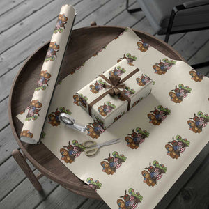 Funny Bigfoot Mothman Alien Wrapping Paper Roll USA 250th Anniversary TS12 Beige Print Your Wear