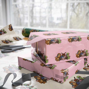 Funny Bigfoot Mothman Alien Wrapping Paper Roll USA 250th Anniversary TS12 Light Pink Print Your Wear