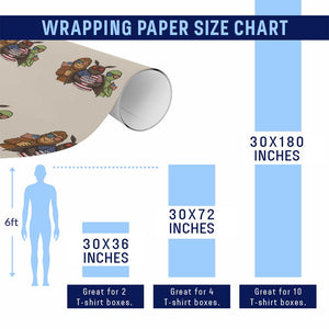 Funny Bigfoot Mothman Alien Wrapping Paper Roll USA 250th Anniversary TS12 Print Your Wear