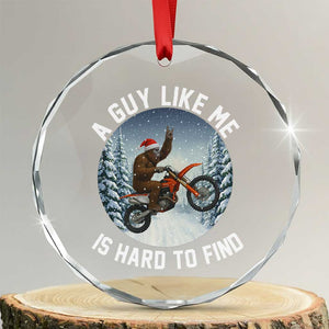 Funny Bigfoot Motorcycle Christmas Crystal Glass Ornament Sasquatch Rock On Hand Xmas TS14 Transparent Glass 3'' Circle Print Your Wear