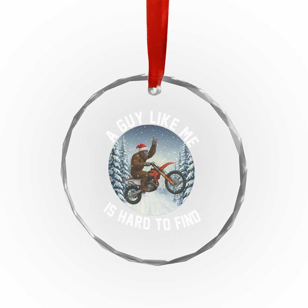 Funny Bigfoot Motorcycle Christmas Crystal Glass Ornament Sasquatch Rock On Hand Xmas TS14 Print Your Wear