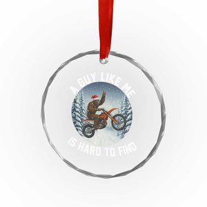 Funny Bigfoot Motorcycle Christmas Crystal Glass Ornament Sasquatch Rock On Hand Xmas TS14 Print Your Wear