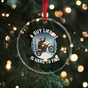 Funny Bigfoot Motorcycle Christmas Crystal Glass Ornament Sasquatch Rock On Hand Xmas TS14 Print Your Wear