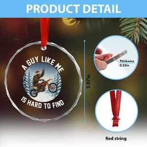 Funny Bigfoot Motorcycle Christmas Crystal Glass Ornament Sasquatch Rock On Hand Xmas TS14 Print Your Wear
