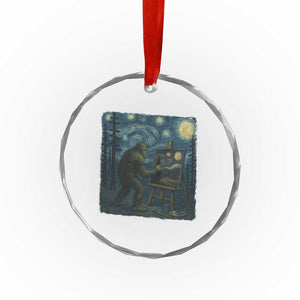 Funny Bigfoot Painting Starry Night Art Parody Gift Crystal Glass Ornament TS12 Print Your Wear