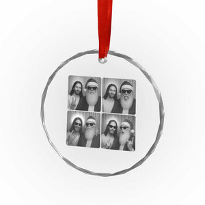 Funny Bigfoot Photobooth Christmas Crystal Glass Ornament Sasquatch Jesus Christian Xmas TS14 Print Your Wear