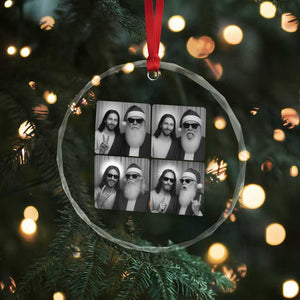 Funny Bigfoot Photobooth Christmas Crystal Glass Ornament Sasquatch Jesus Christian Xmas TS14 Print Your Wear