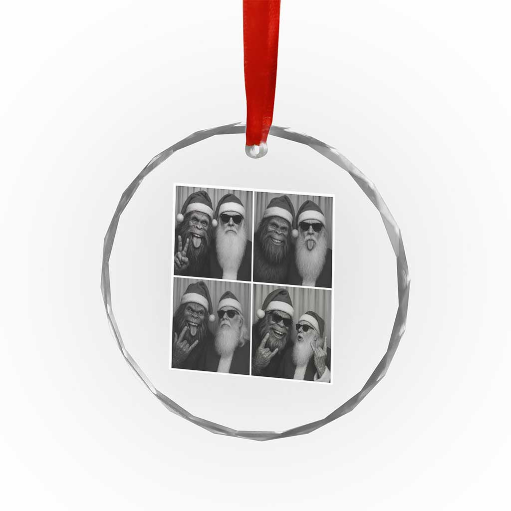 Funny Bigfoot Photobooth Christmas Crystal Glass Ornament Sasquatch Santa Claus Xmas TS14 Print Your Wear