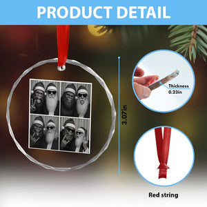 Funny Bigfoot Photobooth Christmas Crystal Glass Ornament Sasquatch Santa Claus Xmas TS14 Print Your Wear