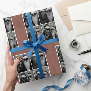 Funny Bigfoot Photobooth Xmas Wrapping Paper Roll Sasquatch Santa Claus Xmas TS14 Mocha Print Your Wear