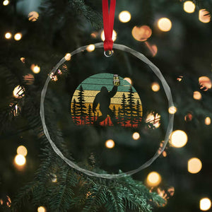 Funny Bigfoot Pickles Lover Crystal Glass Ornament Retro Sasquatch Cucumber Food Lover