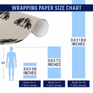 Funny Bigfoot Playing Ice Hockey Wrapping Paper Roll Cryptid Lover Gift TS12 Print Your Wear