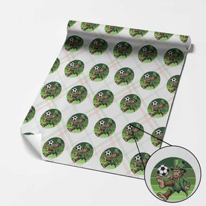 Funny Bigfoot Playing Soccer Wrapping Paper Roll St Patricks Day TS12 Christmas Plaid Print Your Wear