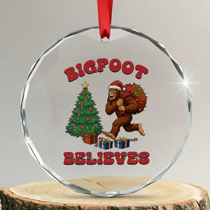 Funny Bigfoot Santa Believes Six Seven Meme Crystal Glass Ornament Trendy Gen Z Xmas Gift TS12 Transparent Glass 3'' Circle Print Your Wear