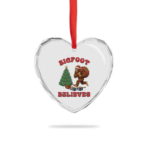 Funny Bigfoot Santa Believes Six Seven Meme Heart Crystal Glass Ornament Trendy Gen Z Xmas Gift TS12 Print Your Wear