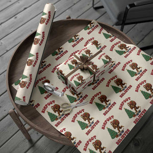 Funny Bigfoot Santa Believes Six Seven Meme Wrapping Paper Roll Trendy Gen Z Xmas Gift TS12 Beige Print Your Wear