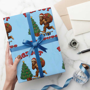Funny Bigfoot Santa Believes Six Seven Meme Wrapping Paper Roll Trendy Gen Z Xmas Gift TS12 Light Blue Print Your Wear