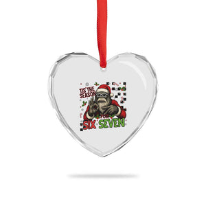 Funny Bigfoot Santa Tis The Season For Six Seven Meme Heart Crystal Glass Ornament Christmas Gift TS12 Print Your Wear
