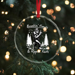 Funny Bigfoot Sasquatch Crystal Glass Ornament Breakin Hearts And Rippin Farts TS14 Print Your Wear